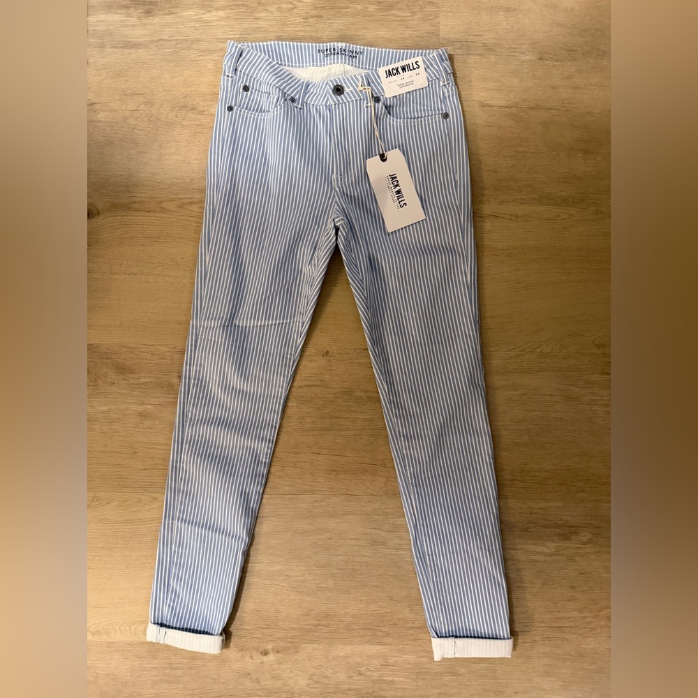 Jack Wills Blue Striped Skinny Women's Jeans